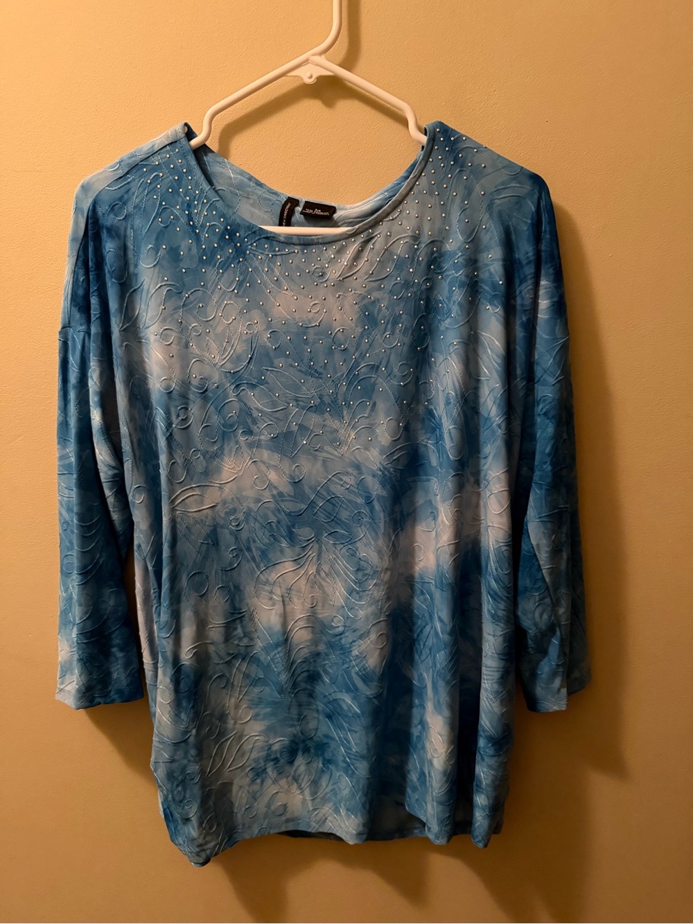 Blue Embellished Women's Top by ND New Directions Sz M